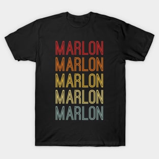 Marlon Name Vintage Retro Pattern T-Shirt